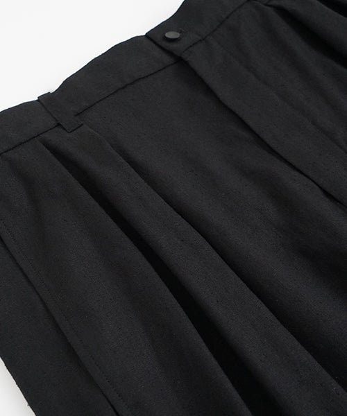 VUm ヴウエム tailar short pants silk linen [BLACK］vu-pnt-015
