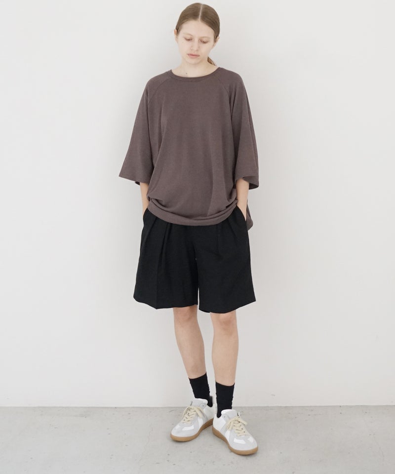 VUm ヴウエム tailar short pants silk linen [BLACK］vu-pnt-015