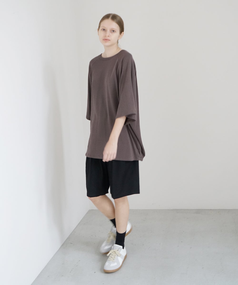 VUm ヴウエム tailar short pants silk linen [BLACK］vu-pnt-015