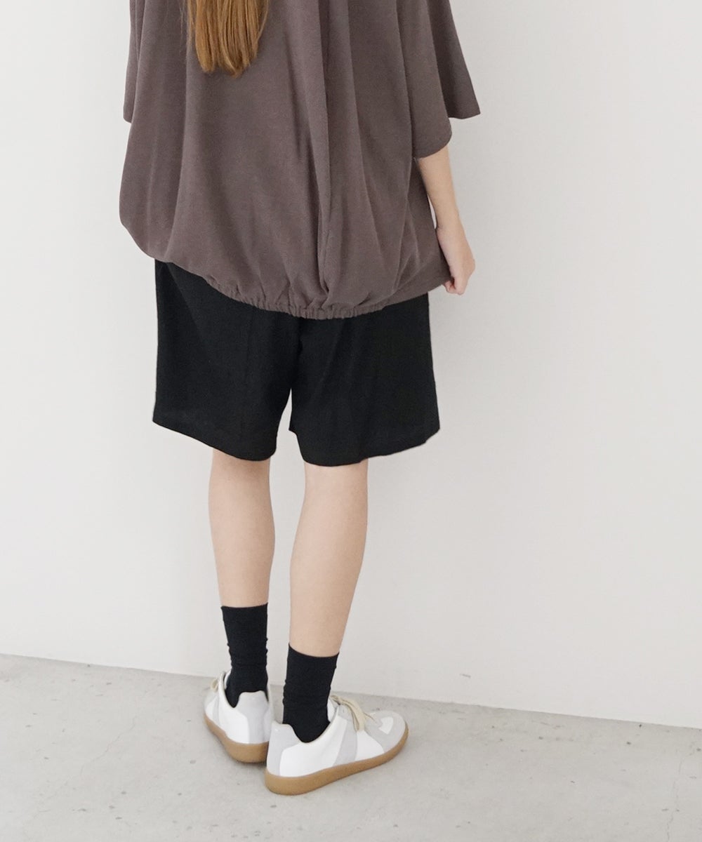 VUm ヴウエム tailar short pants silk linen [BLACK］vu-pnt-015