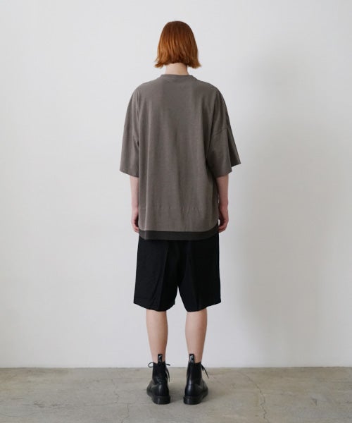 VU two slit t-shirt hemp cotton [GRAIGE×DARKGRAY] vu-cut-004重ねスリットtシャツ