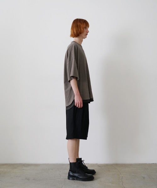 VU two slit t-shirt hemp cotton [GRAIGE×DARKGRAY] vu-cut-004重ねスリットtシャツ