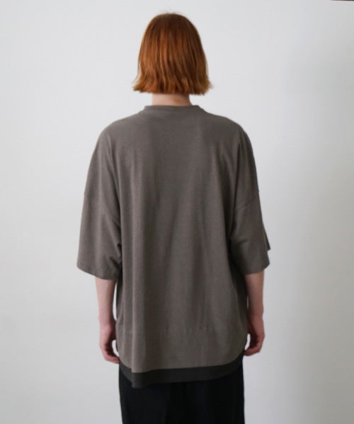 VU two slit t-shirt hemp cotton [GRAIGE×DARKGRAY] vu-cut-004重ねスリットtシャツ