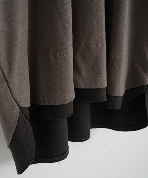 VU two slit t-shirt hemp cotton [GRAIGE×DARKGRAY] vu-cut-004重ねスリットtシャツ