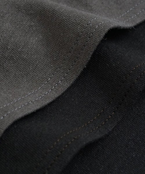 VU two slit t-shirt hemp cotton [GRAIGE×DARKGRAY] vu-cut-004重ねスリットtシャツ