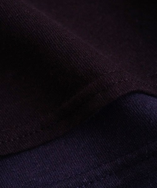VU two slit t-shirt hemp cotton [BLACK×NAVY] vu-cut-004重ねスリットtシャツ