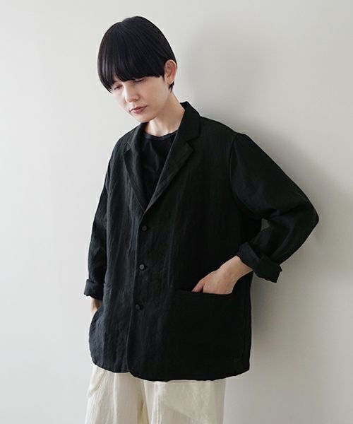 Mochi モチ linen shirt jacket [black] ms26-ja-01