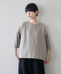  Mochi モチ panel bulky tee blouse [frosty gray] ms26-b-01