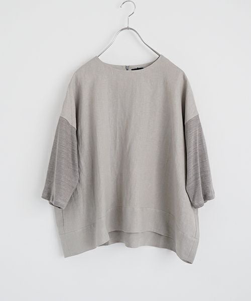  Mochi モチ panel bulky tee blouse [frosty gray] ms26-b-01