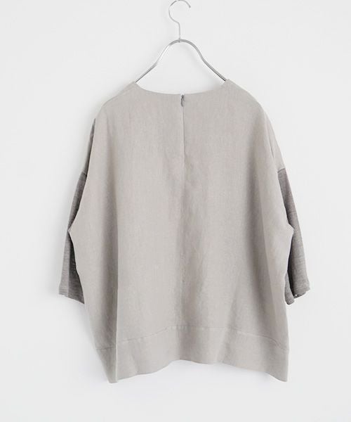  Mochi モチ panel bulky tee blouse [frosty gray] ms26-b-01