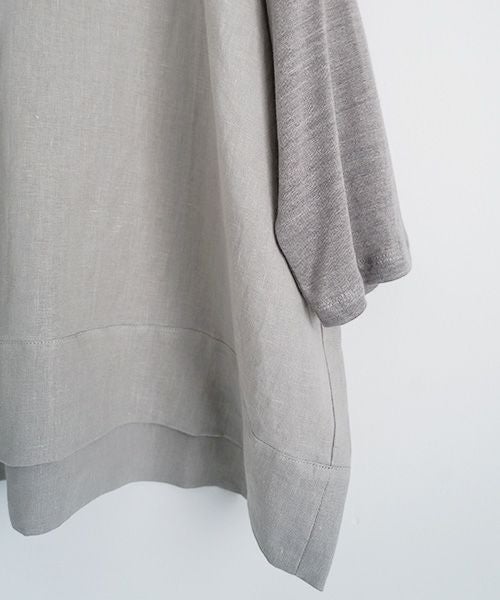  Mochi モチ panel bulky tee blouse [frosty gray] ms26-b-01
