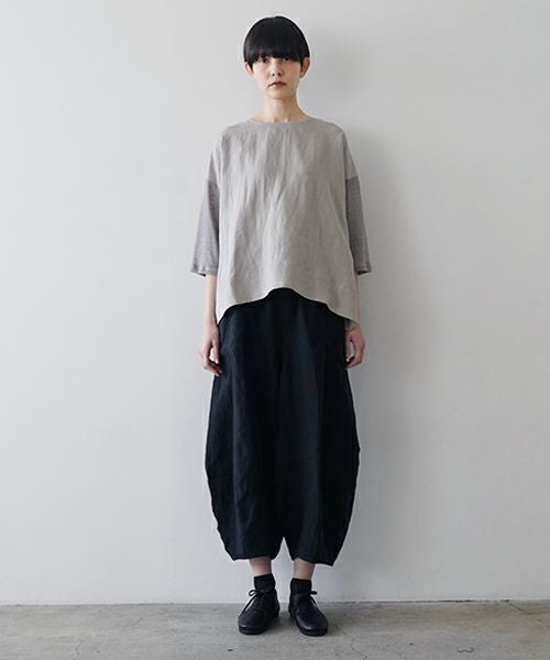  Mochi モチ panel bulky tee blouse [frosty gray] ms26-b-01