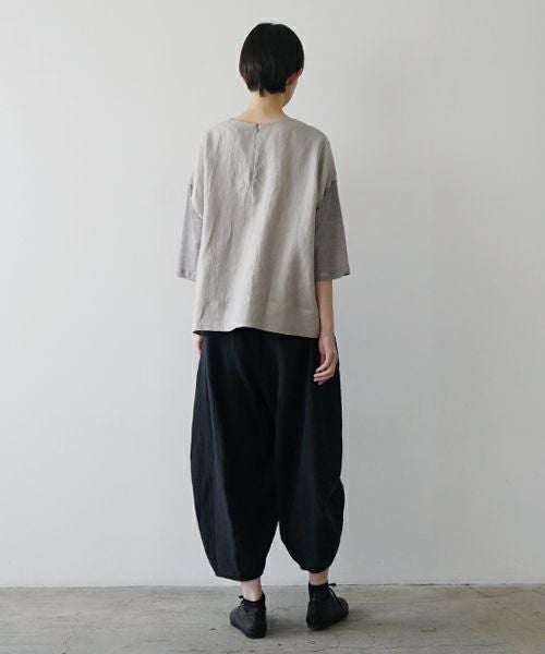  Mochi モチ panel bulky tee blouse [frosty gray] ms26-b-01