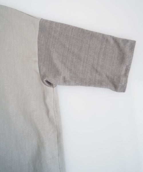  Mochi モチ panel bulky tee blouse [frosty gray] ms26-b-01