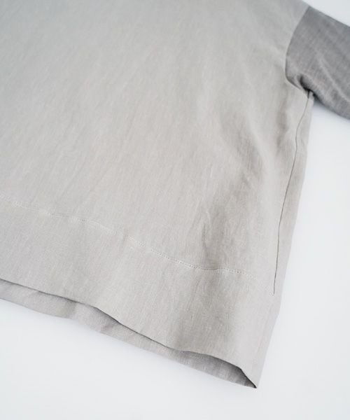  Mochi モチ panel bulky tee blouse [frosty gray] ms26-b-01