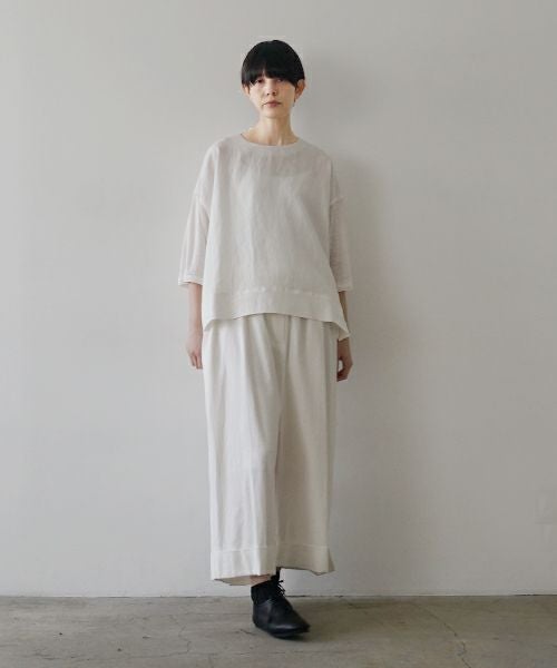 Mochi モチ panel bulky tee blouse [off white] ms26-b-01