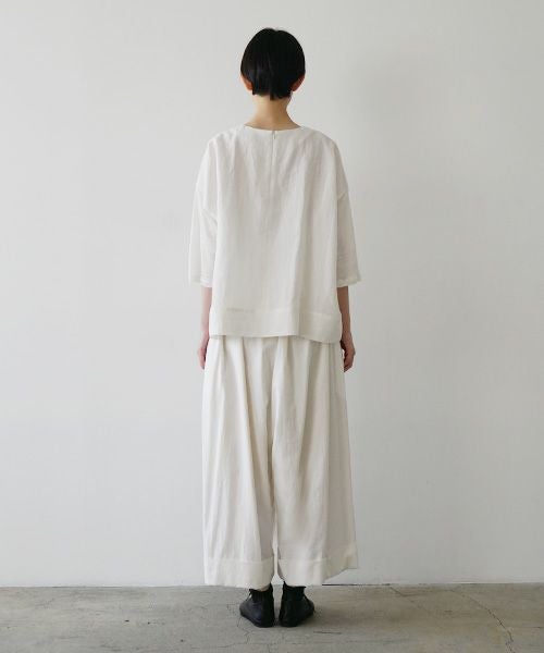 Mochi モチ panel bulky tee blouse [off white] ms26-b-01