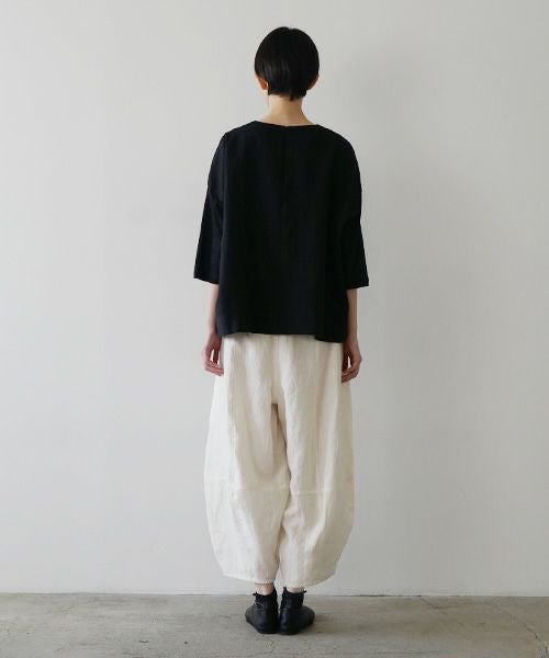 Mochi モチ panel bulky tee blouse [black] ms26-b-01