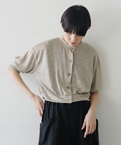 Mochi モチ bolero cardigan [natural linen] ms24-jk-01