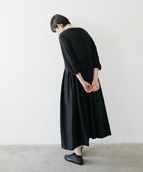 Mochi モチ panel tuck dress [black]ms22-op-05