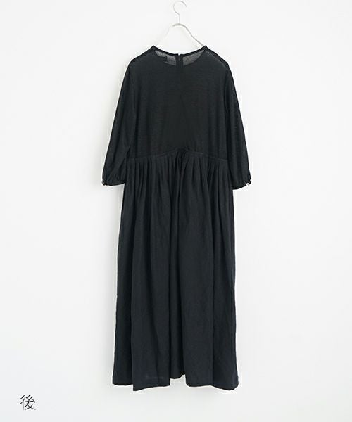 Mochi モチ panel tuck dress [black]ms22-op-05
