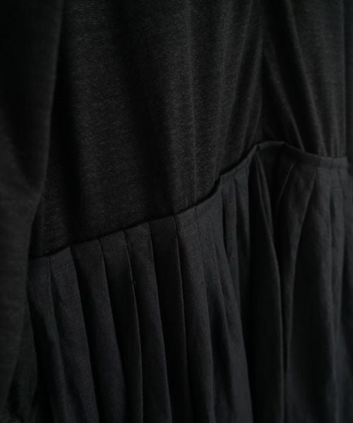 Mochi モチ panel tuck dress [black]ms22-op-05