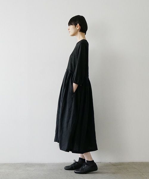 Mochi モチ panel tuck dress [black]ms22-op-05