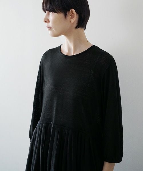 Mochi モチ panel tuck dress [black]ms22-op-05