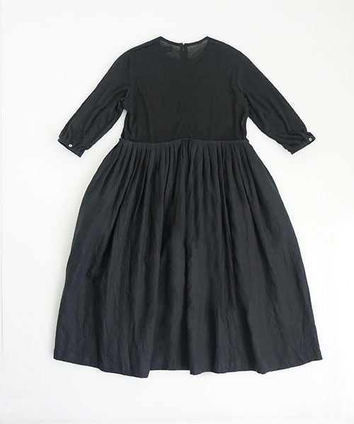 Mochi モチ panel tuck dress [black]ms22-op-05