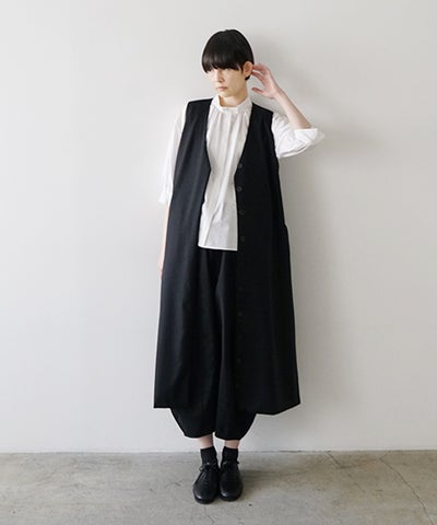 Mochi / モチvest dress [black]ma21-op-04
