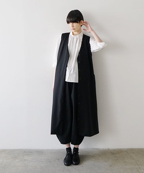 Mochi / モチvest dress [black]ma21-op-04