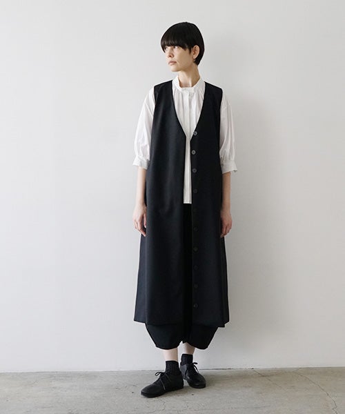 Mochi / モチvest dress [black]ma21-op-04