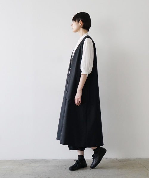 Mochi / モチvest dress [black]ma21-op-04