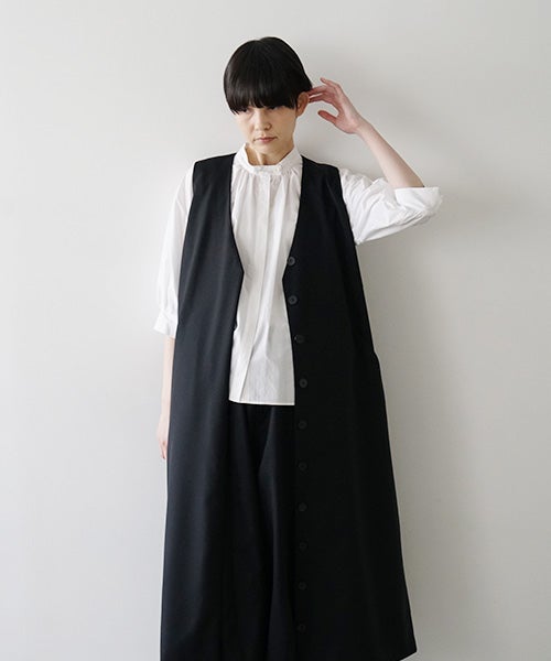 Mochi / モチvest dress [black]ma21-op-04