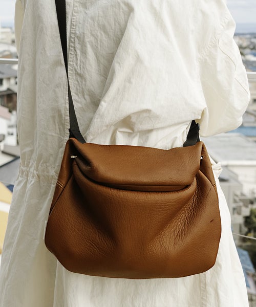 macromauro マクロマウロDEER LEATHER TONYBOB[brown]ディアレザートニーボブミニ がま口ショルダーバッグ