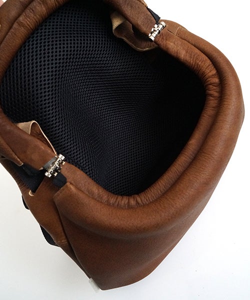 macromauro マクロマウロDEER LEATHER TONYBOB[brown]ディアレザートニーボブミニ がま口ショルダーバッグ