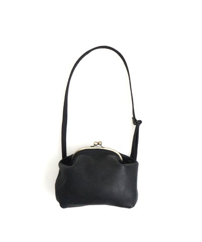 macromauro マクロマウロDEER LEATHER GANMA MINI [black]ディアレザーガンマミニ がま口ショルダーバッグ
