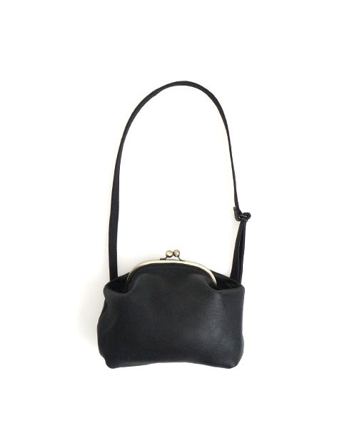 macromauro マクロマウロDEER LEATHER GANMA MINI [black]ディアレザーガンマミニ がま口ショルダーバッグ