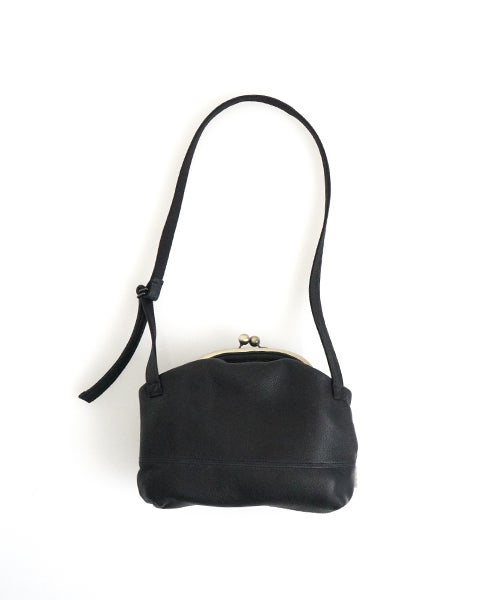 macromauro マクロマウロDEER LEATHER GANMA MINI [black]ディアレザーガンマミニ がま口ショルダーバッグ