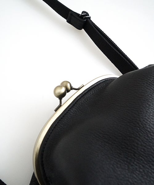 macromauro マクロマウロDEER LEATHER GANMA MINI [black]ディアレザーガンマミニ がま口ショルダーバッグ
