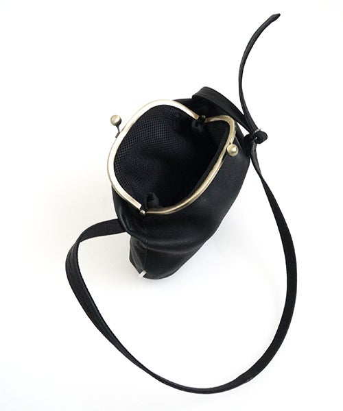 macromauro マクロマウロDEER LEATHER GANMA MINI [black]ディアレザーガンマミニ がま口ショルダーバッグ