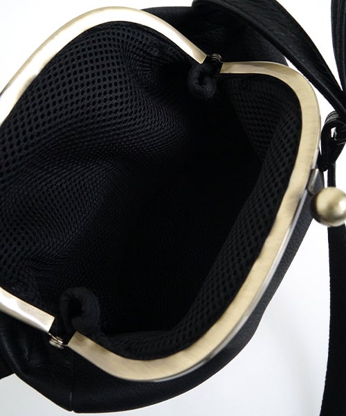 macromauro マクロマウロDEER LEATHER GANMA MINI [black]ディアレザーガンマミニ がま口ショルダーバッグ