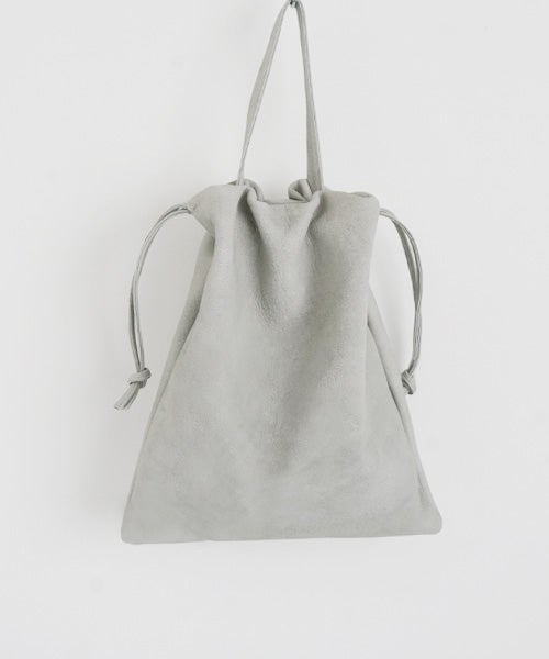 Mochiモチdrawstring bag (m) [green gray/ma-pro-01]鹿革 巾着バッグ Mochiモチdrawstring bag (m) [green gray/ma-pro-01]鹿革 巾着バッグ 