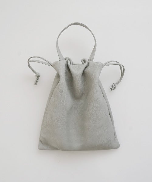 Mochiモチdrawstring bag (m) [green gray/ma-pro-01]鹿革 巾着バッグ 
