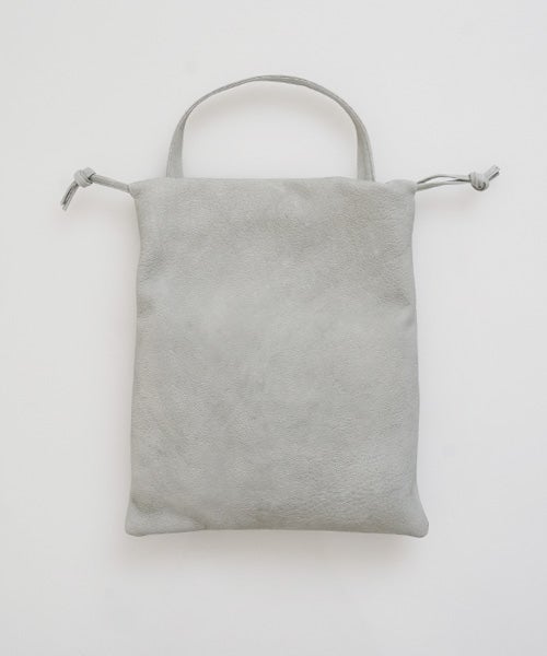 Mochiモチdrawstring bag (m) [green gray/ma-pro-01]鹿革 巾着バッグ 