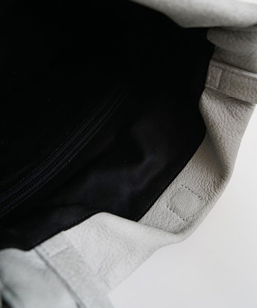 Mochiモチdrawstring bag (m) [green gray/ma-pro-01]鹿革 巾着バッグ 