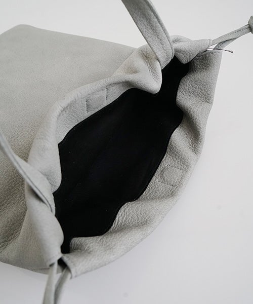 Mochiモチdrawstring bag (m) [green gray/ma-pro-01]鹿革 巾着バッグ 
