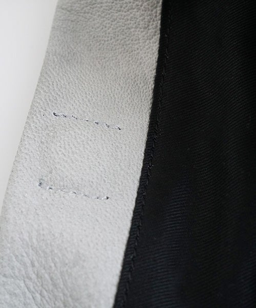 Mochiモチdrawstring bag (m) [green gray/ma-pro-01]鹿革 巾着バッグ 