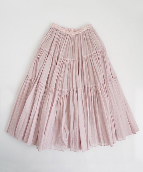suzuki takayuki スズキタカユキtiered skirt [S261-25/pale foggy rose]ロングスカート