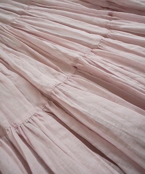 suzuki takayuki スズキタカユキtiered skirt [S261-25/pale foggy rose]ロングスカート